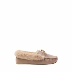 M&Co Pink Metallic Moccasin Slippers