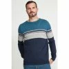 M&Co Blue Crew Neck Stripe Knit Jumper