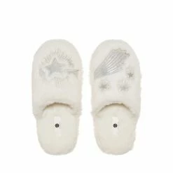M&Co White Shooting Star Slippers -M&Co shop unnamed file 2519