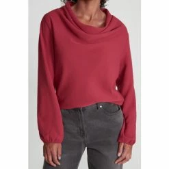 M&Co Red Cowl Neck Crepe Blouse -M&Co shop unnamed file 2555