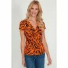 M&Co Orange Shadow Zebra Twist T-Shirt -M&Co shop unnamed file 2558