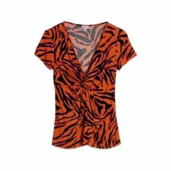 M&Co Orange Shadow Zebra Twist T-Shirt -M&Co shop unnamed file 2562