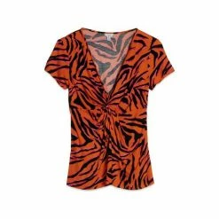 M&Co Orange Shadow Zebra Twist T-Shirt -M&Co shop unnamed file 2563