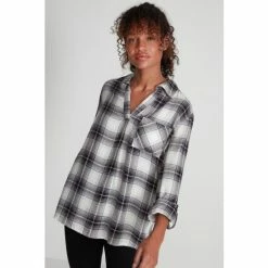 M&Co White And Navy Check Blouse