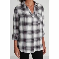 M&Co White And Navy Check Blouse -M&Co shop unnamed file 2567