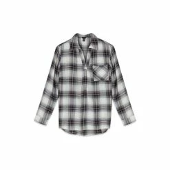 M&Co White And Navy Check Blouse -M&Co shop unnamed file 2568