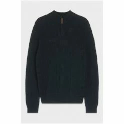M&Co Blue Waffle Half Zip Jumper -M&Co shop unnamed file 258