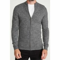 M&Co Grey Zip Through Knitted Jumper