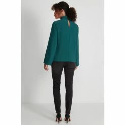 M&Co Green Long Sleeve High Neck Blouse -M&Co shop unnamed file 2604