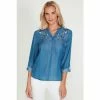 M&Co Blue Denim Embroidery Blouse -M&Co shop unnamed file 2615