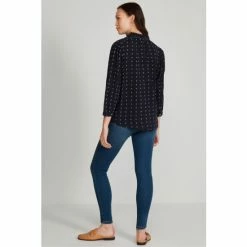 M&Co Blue Dobby Button Blouse -M&Co shop unnamed file 2623