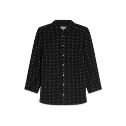 M&Co Blue Dobby Button Blouse -M&Co shop unnamed file 2625