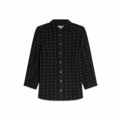 M&Co Blue Dobby Button Blouse -M&Co shop unnamed file 2626