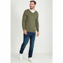 M&Co Green V-Neck Knitted Jumper