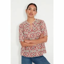 M&Co Pink Tile Print Dobby Top