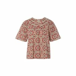 M&Co Pink Tile Print Dobby Top -M&Co shop unnamed file 2643