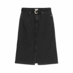 M&Co Black Denim Belted Skirt -M&Co shop unnamed file 2655