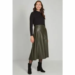 M&Co Green PU Midi Skirt -M&Co shop unnamed file 2664