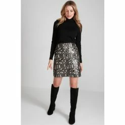 M&Co Black Animal Sequin Skirt -M&Co shop unnamed file 2669