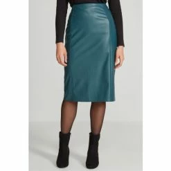 M&Co Green PU Pencil Skirt -M&Co shop unnamed file 2674