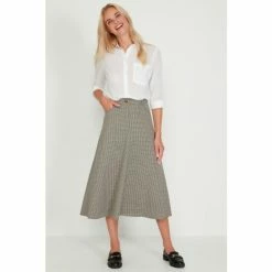 M&Co Black Dogtooth A-Line Skirt