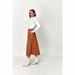 M&Co Brown Suedette Skirt -M&Co shop unnamed file 2706