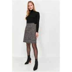 M&Co Black Boucle Glitter Skirt -M&Co shop unnamed file 2718