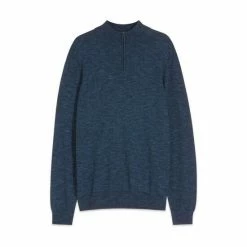 M&Co Blue Half Zip Knit Jumper -M&Co shop unnamed file 275