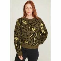 M&Co Green Fluro Pop Animal Jumper