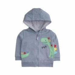M&Co Newborn Blue Dino Applique Sweat Hoodie