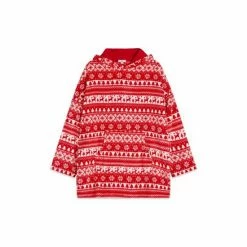 M&Co Mens Red Family Fairisle Pattern Hoodie
