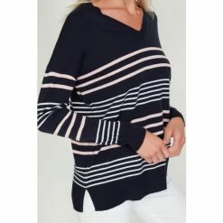 M&Co Blue Variegated Split Jumper -M&Co shop unnamed file 28