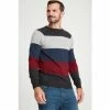M&Co Grey Colourblock Stripe Crew Neck Knit Jumper -M&Co shop unnamed file 281