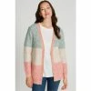 M&Co Pink Colourblock Cardigan -M&Co shop unnamed file 2868