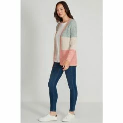 M&Co Pink Colourblock Cardigan -M&Co shop unnamed file 2870