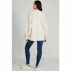M&Co Cream Longline Textured Cardigan -M&Co shop unnamed file 2887