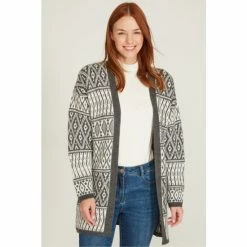 M&Co Grey Aztec Longline Cardigan
