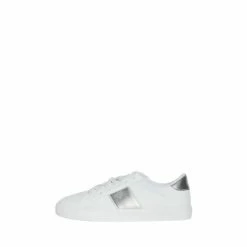 M&Co White Silver PU Metallic Trainers