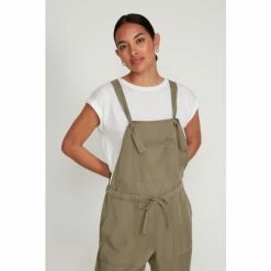 M&Co Green Tie Waist Tencel Dungarees -M&Co shop unnamed file 2950