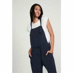M&Co Blue Tie Waist Tencel Dungarees -M&Co shop unnamed file 2956