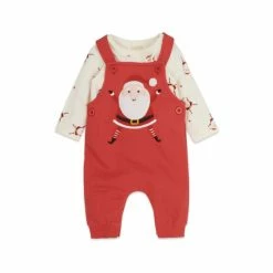 M&Co Red Santa Dungarees