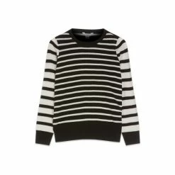 M&Co Contrast Sleeve Stripe Black Jumper -M&Co shop unnamed file 297