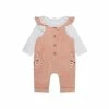 M&Co Pink Cord Bunny Pocket Dungarees