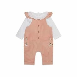 M&Co Pink Cord Bunny Pocket Dungarees -M&Co shop unnamed file 2981