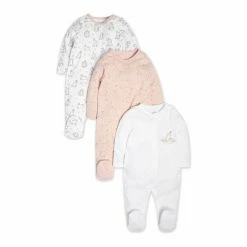 M&Co Pink Bunny Sleepsuits - 3 Pack -M&Co shop unnamed file 3023