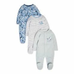 M&Co Newborn Boys Dinosaur Sleepsuits 3 Pack
