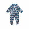 M&Co Blue Santa Face Sleepsuit