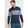 M&Co Blue Stripe Half Zip Knit Jumper -M&Co shop unnamed file 308