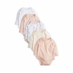 M&Co Pink Long Sleeve Bodysuits Five Pack