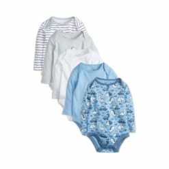 M&Co Blue Long Sleeve Bodysuits Five Pack